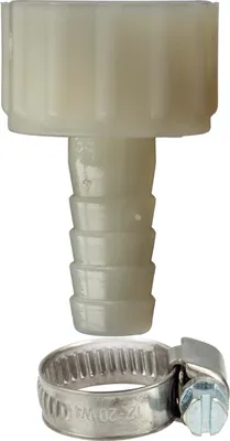 Produktbild von tecuro Schlauchtülle Ø 9 mm x 3/8 Zoll ÜWM, Nylon weiß - inkl. Edelstahlschlauchschelle