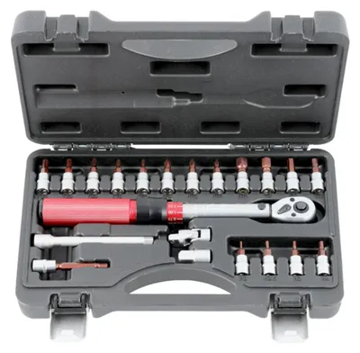 Obrázok produktu pre Momentový kľúč 1/4'' so sadou hlavíc 21ks, 5 - 25Nm
