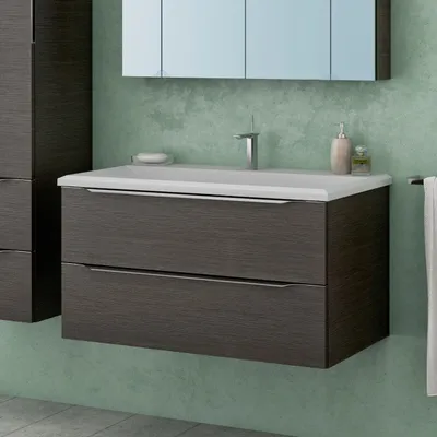Obrázek produktu pro Kolpasan koupelnová skříňka s umyvadlem Tara OUT 110 - provedení: tmavý dub, šířka: 1110 mm