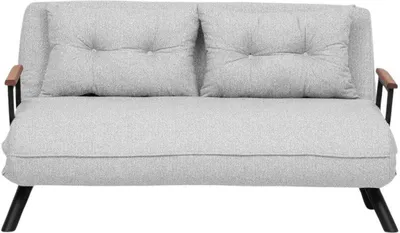 Produktbild von Hanah Home, Sando 2-Seater - Teddy Fabric - Grey, Schlafsofa, Grau, Polyester, 175 x 41 x 133 cm