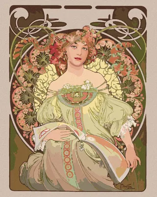 Produktbild von Zuty - Malen nach Zahlen - TRAUM (ALPHONSE MUCHA), 40x50 cm, ohne Keilrahmen