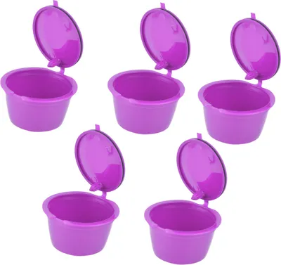 Image de 5pcs 50 ml capsule de caf ? r?utilisable gobelet filtre avec cuvette pour salle de machines Dolce Gusto