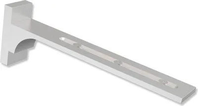 Produktbild von Interdeco Wandträger mit Abstand 6,5-18,5 cm / Wandwinkel als Langloch-Träger für Gardinenschienen Silbergrau, Typ Variax