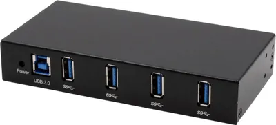 Immagine prodotto di EXSYS EX-11234HMS Hub di interfaccia USB 3.2 Gen 1 (3.1 Gen 1) Tipo-B 5000 Mbps Nero (EX-11234HMS)