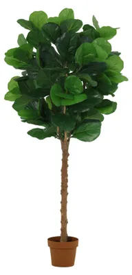 Produktbild von Künstlicher Ficus lyrata Baum 160cm Geigenfeige dekorative Kunstpflanze für Wohnzimmer Büro Flur pflegefreie große Wohnraum Deko moderne grüne Kunstpflanze
