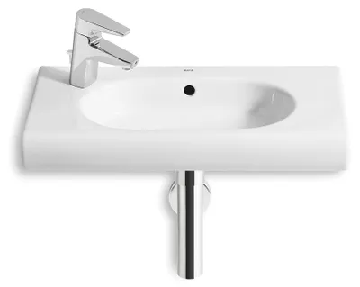 Zdjęcie produktu dla Roca Meridian - Umywalka 600x320 mm, z przelewem, z otworem na baterię, biała A32724X000