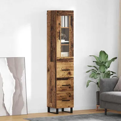 Obrázek produktu pro vidaXL Highboard old wood 34,5 x 34 x 180 cm materiál na bázi dřeva