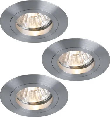 Produktbild von Paulmann Premium Einbauleuchten Set Drilled Alu rund starr 3x35W 105VA 230V/12V GU5,3 51mm Alu ged.