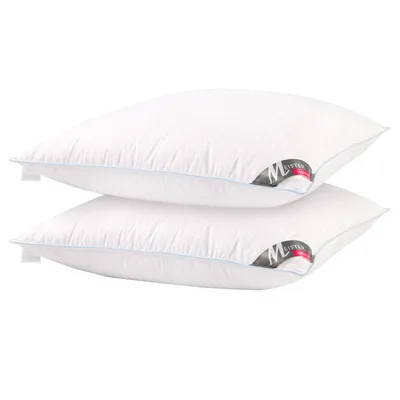 Produktbild von Meisterhome 2er Set - Daunen Kopfkissen Daunen Federn Baumwolle Maße: 80 x 80 cm Premium - 1700 Gramm