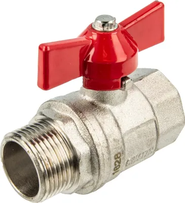 Produktbild von tecuro Kugelhahn, Innen- x Außengewinde G 1 Zoll (DN 25) Flügelgriff, Messing vernickelt
