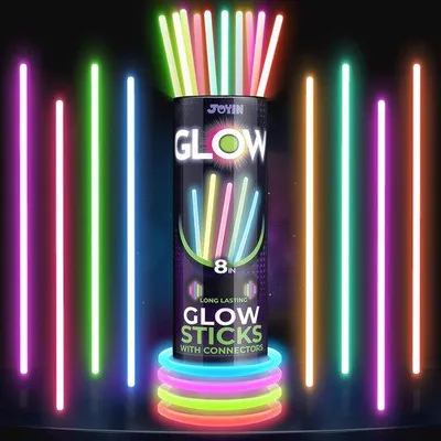 Productafbeelding van Famanu Lichtstokjes, 100 stuks neon voor feestdecoratie en Halloween - 7 kleuren