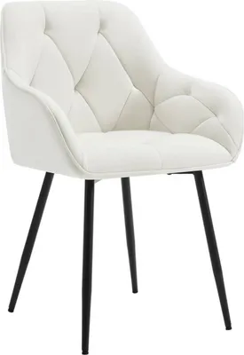 Produktbild von WOLTU Esszimmerstuhl, ergonomischer Sessel, aus Samt, Metallbeine, Creme