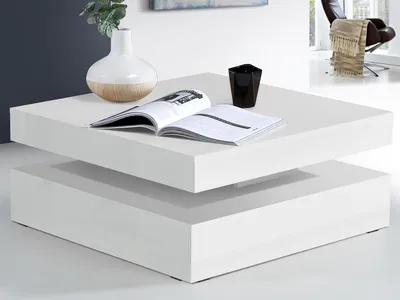 Obrázok produktu pre Couchtisch >Coimbra< in Weiß/Hochglanz - 93x34.3x78cm (BxHxT)