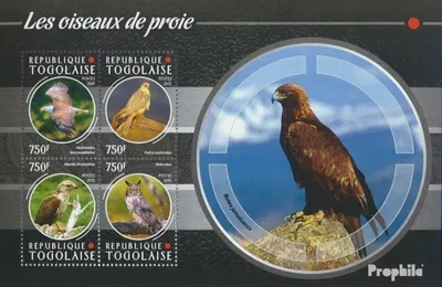 Produktbild von Briefmarken Togo 2015 Mi 6689-6692 Kleinbogen (kompl. Ausgabe) postfrisch Raubvögel