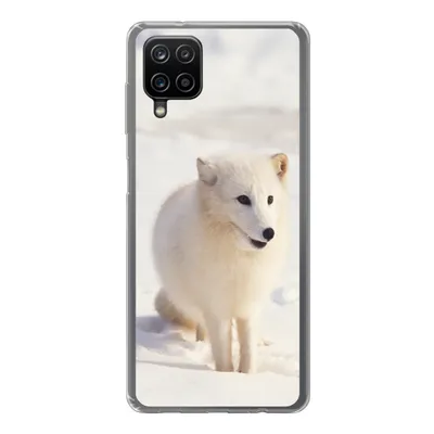 Produktbild von MuchoWow® Handyhülle Schutzhülle Hülle für Samsung Galaxy A12 Fuchs - Schnee - Weiß Silikon Softcase Handy Hülle - Bild