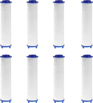 Produktbild von Pack mit 8 Ersatzfilterpatronen für Handduschen - PP Baumwollfilter - 8 x 2,5 cm - Duschkopf - Filter für gereinigtes und weicheres Wasser - Baumwollfilter - Chlorrückstandsentfernung - Wasserreinigung