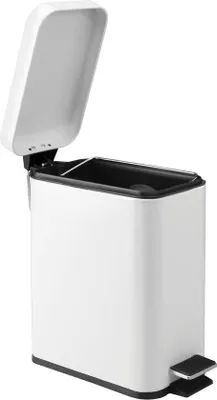 Image de Poubelle Famanu Abfalleimer : Petit seau de tri en plastique et métal - Blanc