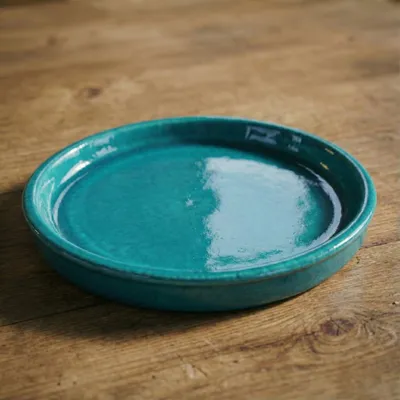 Zdjęcie produktu dla Podstawka pod doniczkę ceramiczna Provencelia Turkusowy, Ø33 cm x H5 cm, mrozoodporna