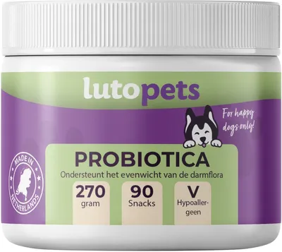 Produktbild von Lutopets Probiotika & Präbiotika Chews – 90 Stück – Ergänzungsfuttermittel für Hunde – Ohne Fleisch