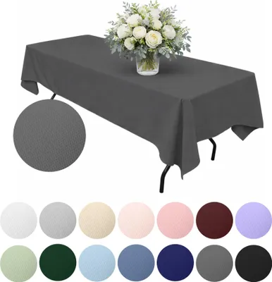Produktbild von MEBLE ODNOWA, Tischdecke, Glatt Tischdecke, Rechteckig, Dunkelgrau, 140×240 cm, Matt, Tischschutz, Elegant, Formstabil, Elastisch, Strapazierfähig, Maschinenwaschbar