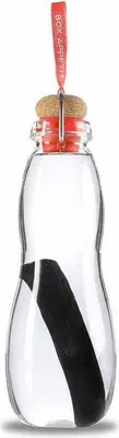 Produktbild von EAU GOOD Trinkflasche mit Tragetasche, rot / Schwarz+Blum