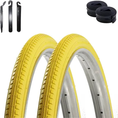 Obrázok produktu pre 2 x Kenda K-142 bicyklová pneumatika Žltá 40-635 (28 x 1 1/2) + 2 x duše SV vrátane montpák