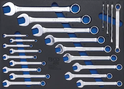 Produktbild von BGS 4012 3/3 Werkstattwageneinlage: Maulring- und E-Profil-Schlüssel, 22-tlg.