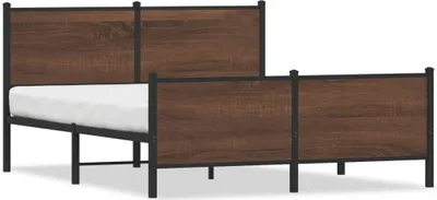 Produktbild von vidaXL Metallbett ohne Matratze Braun Eichen-Optik 140x200 cm
