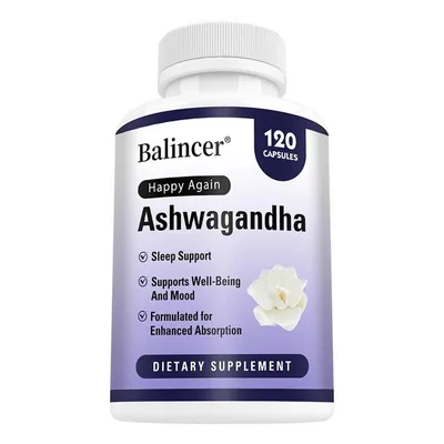 Image de Ashwagandha (120 gélules) complément alimentaire, sommeil, humeur, récupération, anxiété, stress, système immunitaire, santé nerveuse