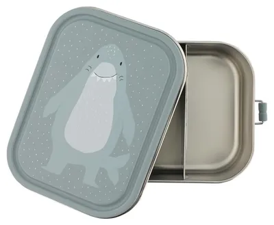 Produktbild von Trixie Brotdose Lunchbox für Kinder - Mr. Shark - Edelstahl - 2 Fächer - Blau