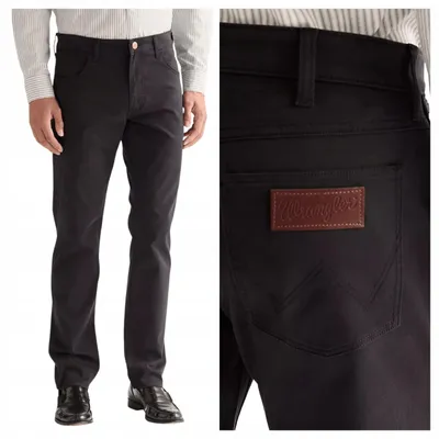 Immagine prodotto di Wrangler | Jeans da uomo, modello Greensboro, colore nero, vestibilità regular, tessuto denim elasticizzato, classiche, in cotone, taglia W34 L32