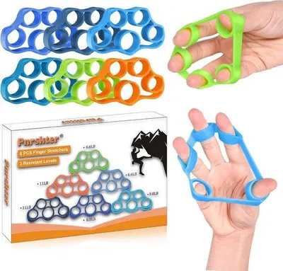 Obrázek produktu pro Pásky na posilování rukou – 6 kusů – pásky na posilování prstů