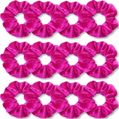 Produktbild von Premium Samt Haargummis für Damen und Mädchen, 12er Set