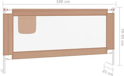 Immagine prodotto di vidaXL Protezione letto bambino taupe 180x25 cm tessuto