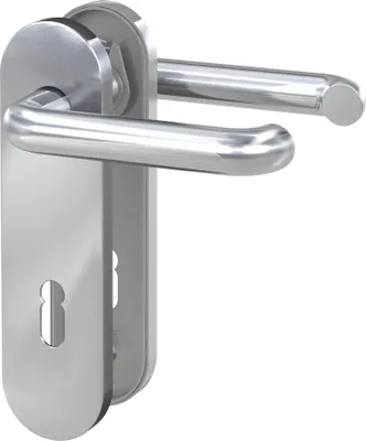 Produktbild von BASI - Kurzschild-Drücker-Garnitur - ZB 3800 - Edelstahl - Lochung: Buntbart - 7304-0108