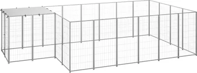 Productafbeelding van Hondenkennel 8,47 m² staal zilverkleurig