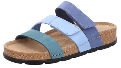 Produktbild von Rohde Damen Pantolette aus Nubukleder mit Memory-Fußbett D.Soave 5419, Größe:39 EU, Farbe:Blau