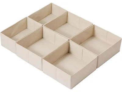 Produktbild von Schubladen Organizer 6er Set Beige für PAX Kleiderschrank 75x58 cm, faltbar, Aufbewahrungsboxen
