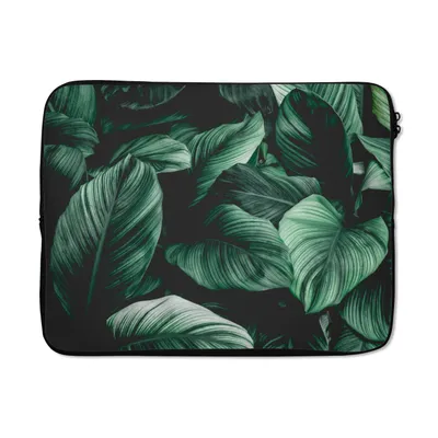 Produktbild von MuchoWow® Laptop Hülle 17 Zoll Laptoptasche Dschungel - Blätter - Tropisch - Pflanzen - Natur - Zipper - Schutzabdeckung