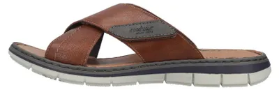 Produktbild von Rieker Herren Pantolette mit Kreuzbandage aus beschichtetem Leder 25151, Größe:46 EU, Farbe:Braun