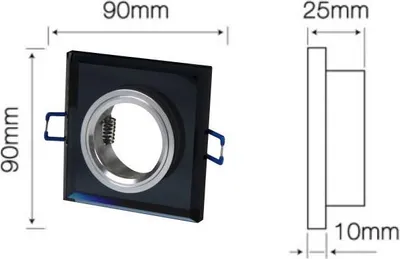 Produktbild von LED line® Quadratische Glasleuchte, schwarz, 35W