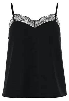 Obrázok produktu pre PIECES – Top s volánmi a čipkou, model Strap Lace Top, kolekcia Noos Bc