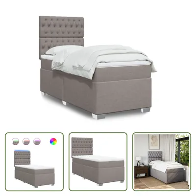 Produktbild von The Living Store Boxspringbett mit Matratze Taupe 90x190 cm Stoff