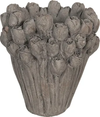 Zdjęcie produktu dla Clayre & Eef Doniczka Ø 23x25 cm Kwiaty z szarego kamienia