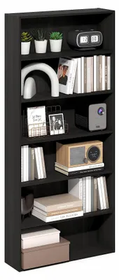 Bücherregal 6 Ebenen offen Espresso 16,8x60x134 cm