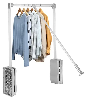 Ausziehbarer Kleiderbügel, Wandmontage, 83-115 cm, platzsparend