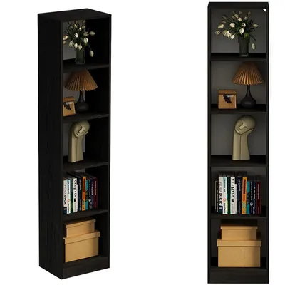 Produktbild von Stehendes Bücherregal – schwarz, hoch, modern loft