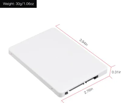Productafbeelding van mSATA naar SATA behuizing, 2,5 inch adapter voor SSD-schijf, converter met behuizing (schijf niet inbegrepen)