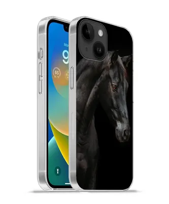 Produktbild von MuchoWow® Handyhülle Schutzhülle Hülle für Apple iPhone 14 - Softcase Pferd - Tier - Schwarz Silikon Softcase Handy Hülle - Mobiltelefonhülle