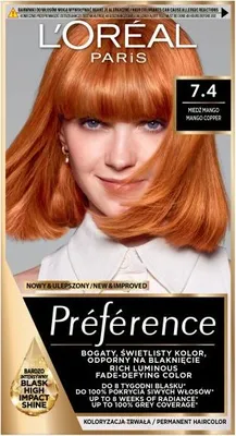 Zdjęcie produktu dla L'Oreal Paris Preference Farba 7.4 Mango Intensywna miedź
